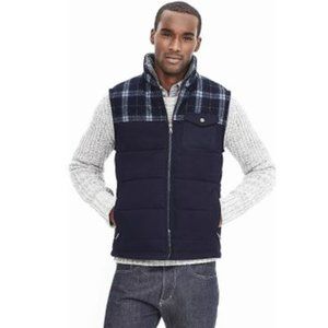 Banana Republic Men's Blue Plaid-yoke Vest